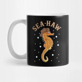 Cute & Funny Sea-Haw Hilarious Seahorse Pun Seahaw Mug